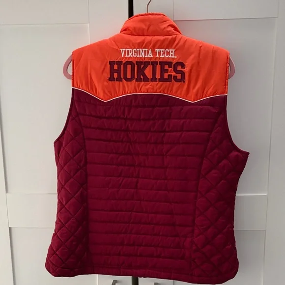 NWT Virginia Tech Quilted Vest in Maroon and Orange XL - Picture 3 of 13